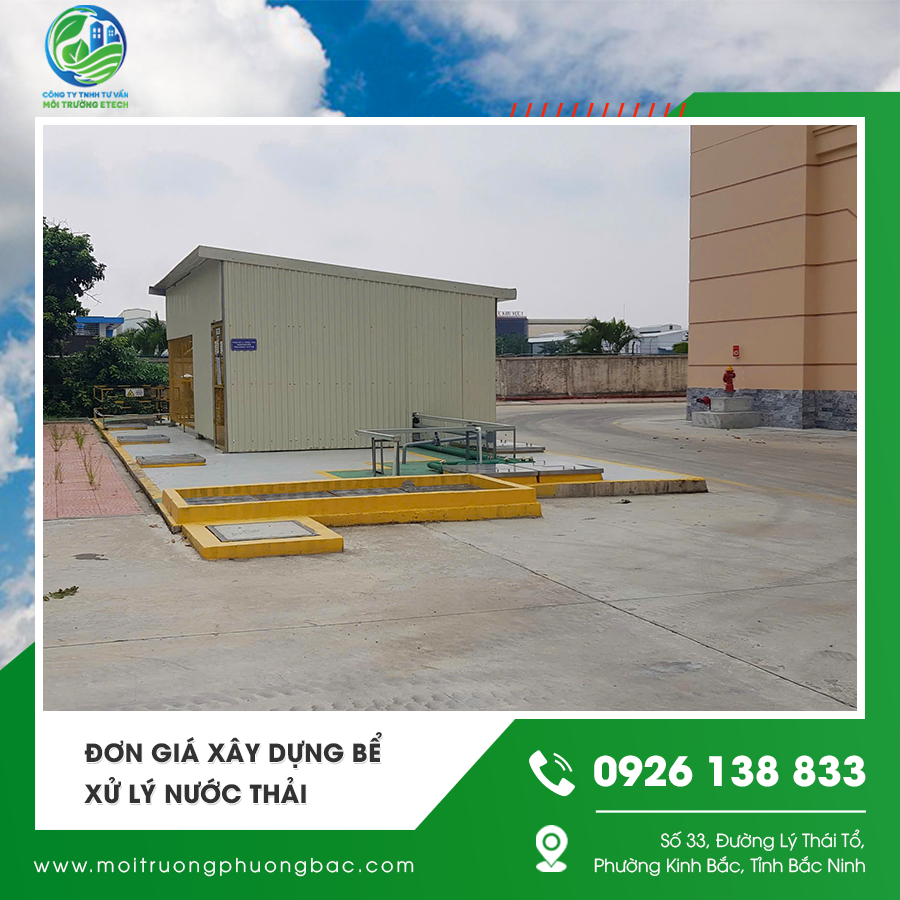 Đơn giá xây dựng bể xử lý nước thải cho nhà máy sản xuất. Đơn giá xây dựng bể xử lý nước thải cho nhà máy sản xuất.