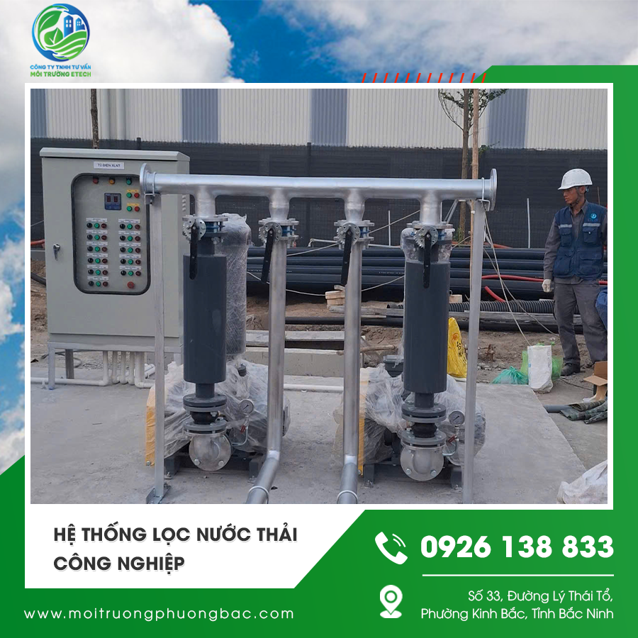 Toàn cảnh hệ thống lọc nước thải công nghiệp tại nhà máy sản xuất. Toàn cảnh hệ thống lọc nước thải công nghiệp tại nhà máy sản xuất.