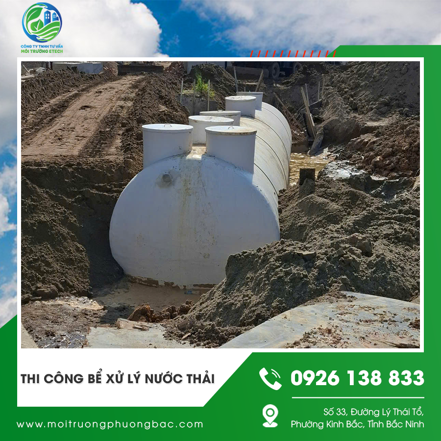 Thi công bể xử lý nước thải công nghiệp với hệ thống đường ống và thiết bị hiện đại. Thi công bể xử lý nước thải công nghiệp với hệ thống đường ống và thiết bị hiện đại.