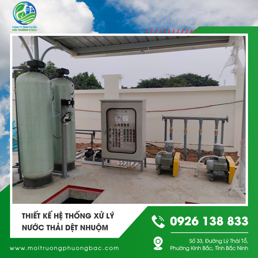 Thiết kế hệ thống xử lý nước thải dệt nhuộm công nghiệp. Thiết kế hệ thống xử lý nước thải dệt nhuộm công nghiệp.