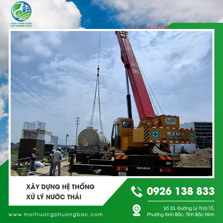 Hình ảnh công nhân đang xây dựng hệ thống xử lý nước thải tại khu công nghiệp hiện đại Hình ảnh công nhân đang xây dựng hệ thống xử lý nước thải tại khu công nghiệp hiện đại