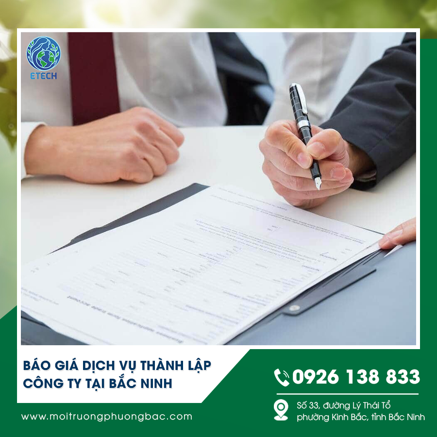 Báo giá dịch vụ thành lập công ty tại Bắc Ninh