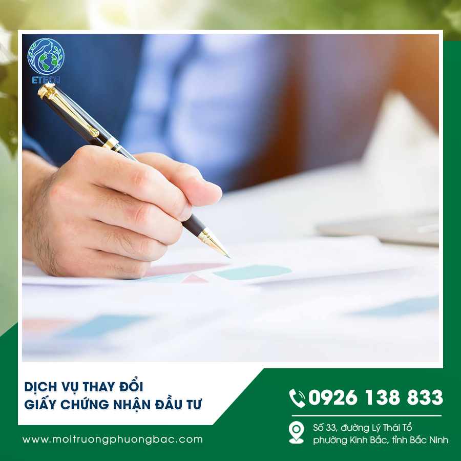 dịch vụ thay đổi giấy chứng nhận đầu tư