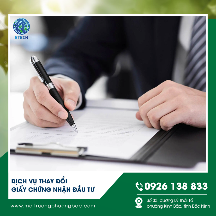 Dịch vụ thay đổi giấy chứng nhận đầu tư