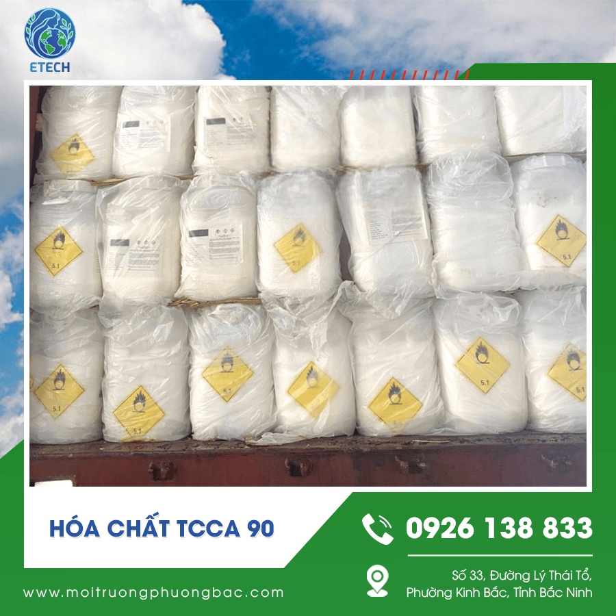 Hình ảnh hóa chất TCCA 90 với đóng hộp kín, thông tin rõ ràng Hình ảnh hóa chất TCCA 90 với đóng hộp kín, thông tin rõ ràng