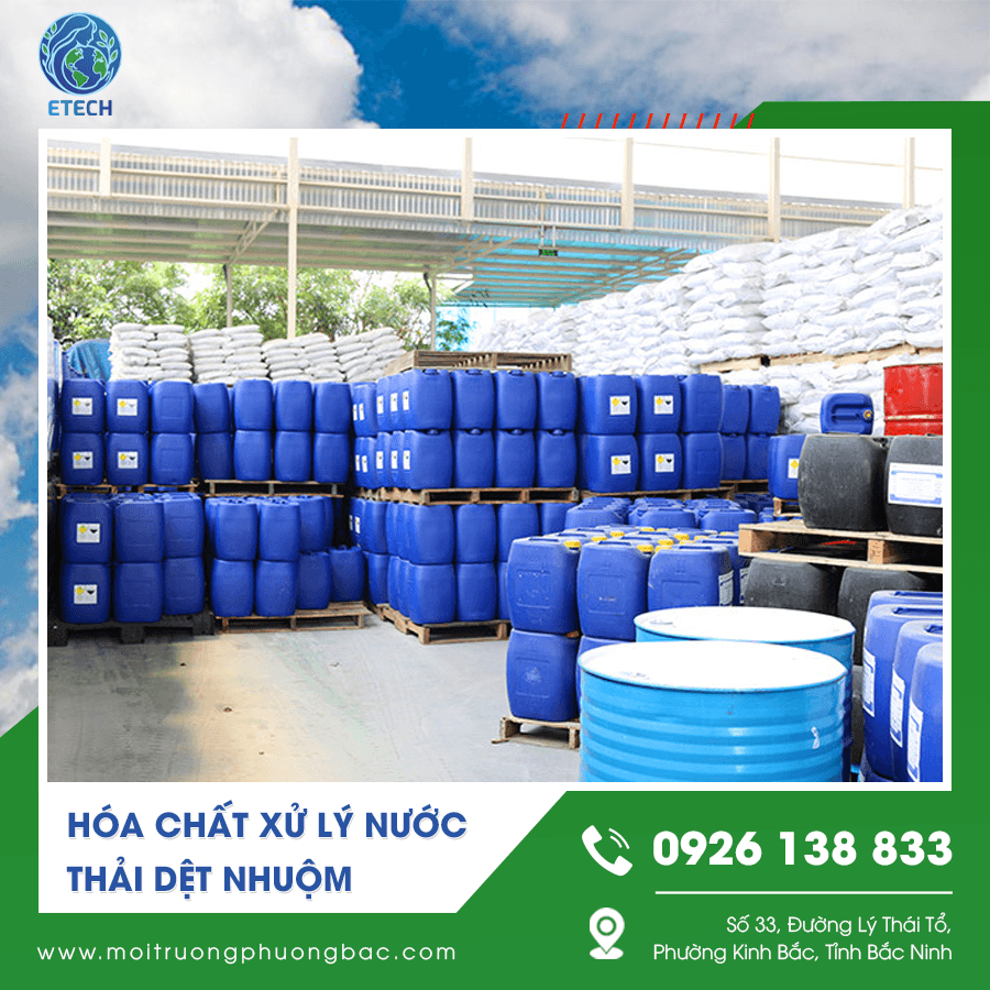 Hình ảnh hóa chất xử lý nước thải dệt nhuộm với bao bì và nhãn mác rõ ràng Hình ảnh hóa chất xử lý nước thải dệt nhuộm với bao bì và nhãn mác rõ ràng