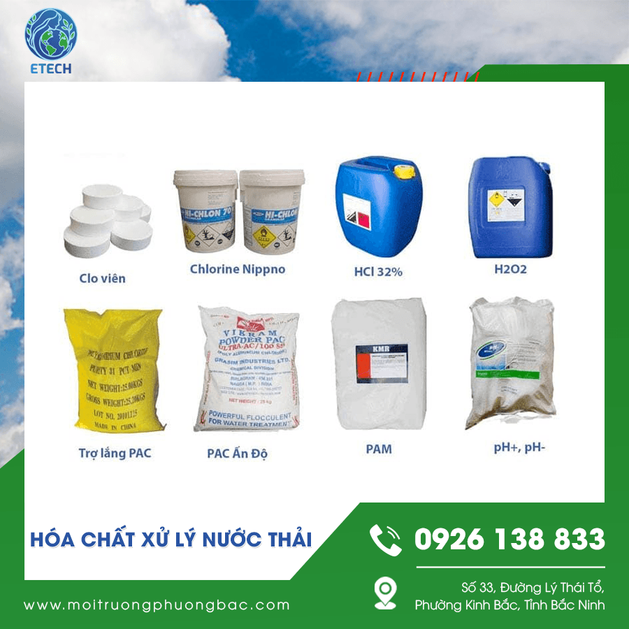 Các loại hóa chất xử lý nước thải phổ biến trong hoạt động xử lý môi trường Các loại hóa chất xử lý nước thải phổ biến trong hoạt động xử lý môi trường