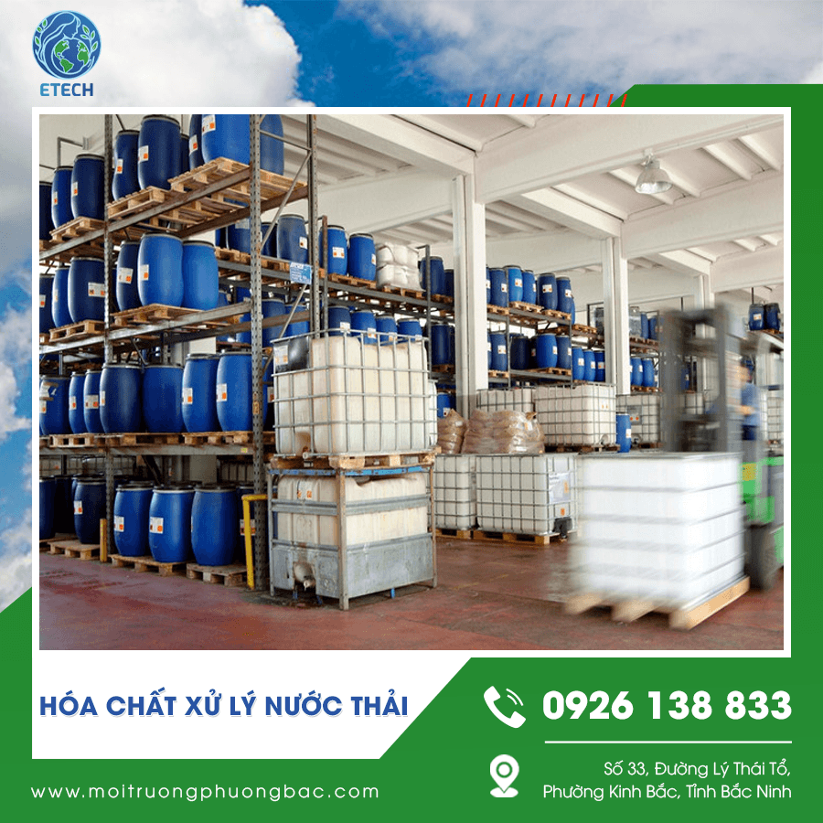 Hóa chất xử lý nước thải được đóng gói đúng tiêu chuẩn, nhãn mác rõ ràng Hóa chất xử lý nước thải được đóng gói đúng tiêu chuẩn, nhãn mác rõ ràng