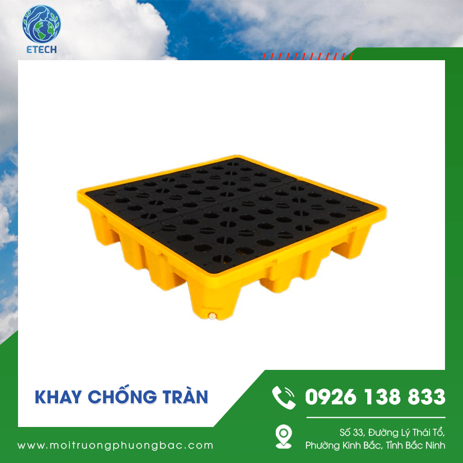 Cận cảnh khay chống tràn với thành cao và độ bền ổn định Cận cảnh khay chống tràn với thành cao và độ bền ổn định