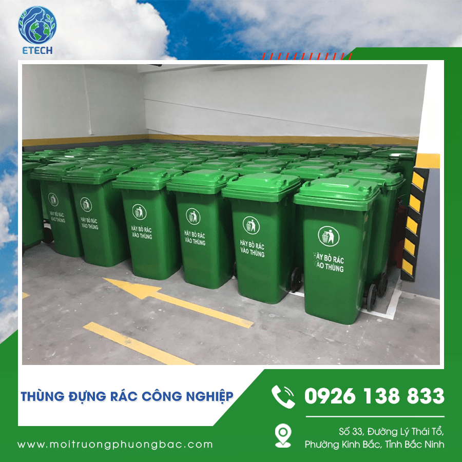 Hình ảnh thùng đựng rác công nghiệp có bánh xe hỗ trợ di chuyển linh hoạt Hình ảnh thùng đựng rác công nghiệp có bánh xe hỗ trợ di chuyển linh hoạt