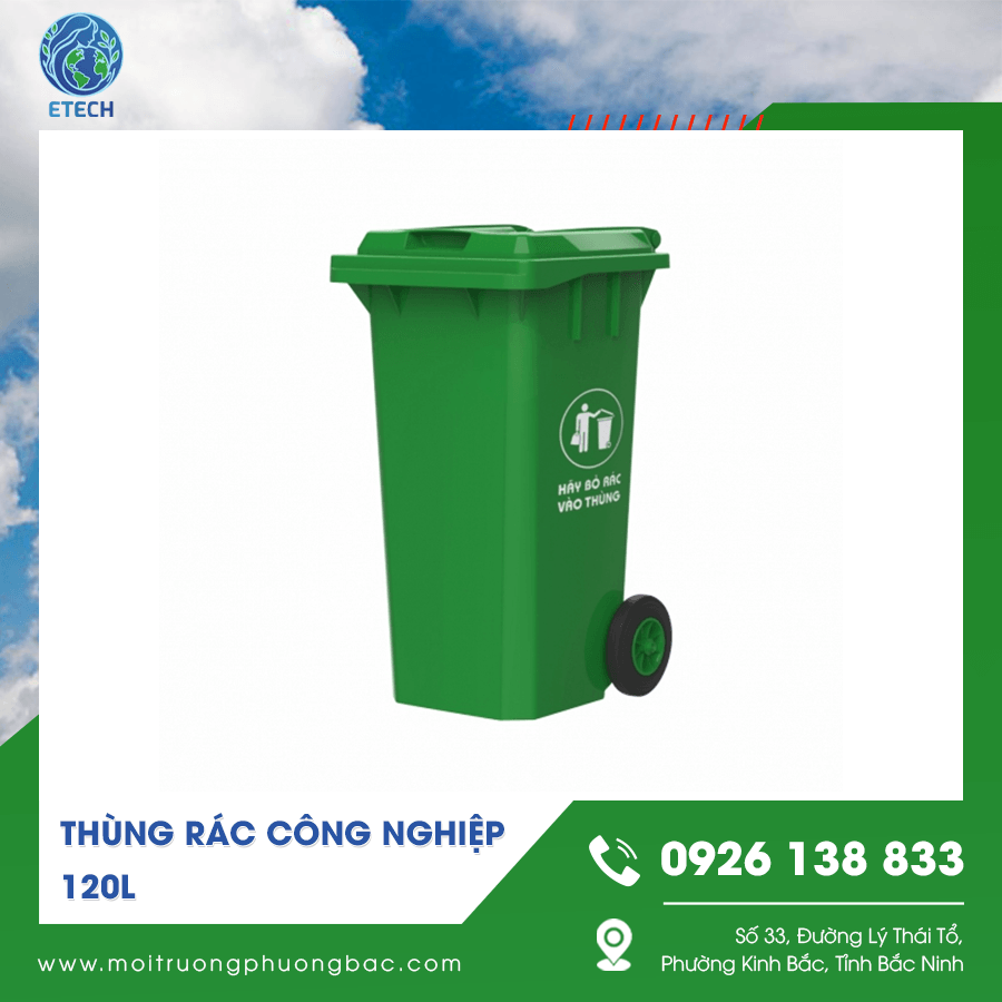 Cận cảnh thùng rác công nghiệp 120l với kết cấu bền bỉ, sử dụng ổn định Cận cảnh thùng rác công nghiệp 120l với kết cấu bền bỉ, sử dụng ổn định