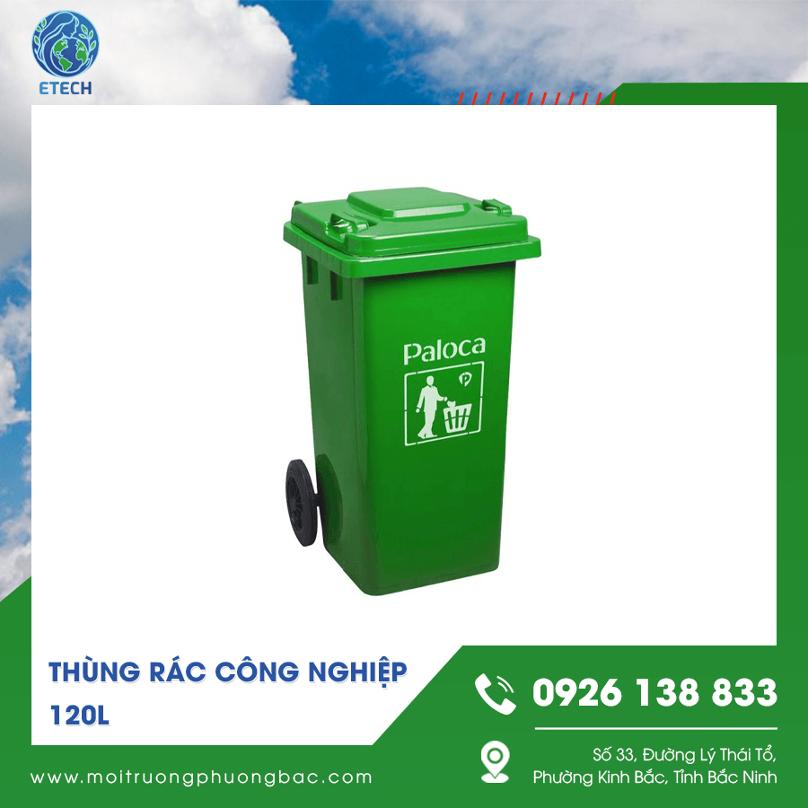Thùng rác công nghiệp 120l với kiểu dáng chắc chắn, màu sắc rõ nét Thùng rác công nghiệp 120l với kiểu dáng chắc chắn, màu sắc rõ nét